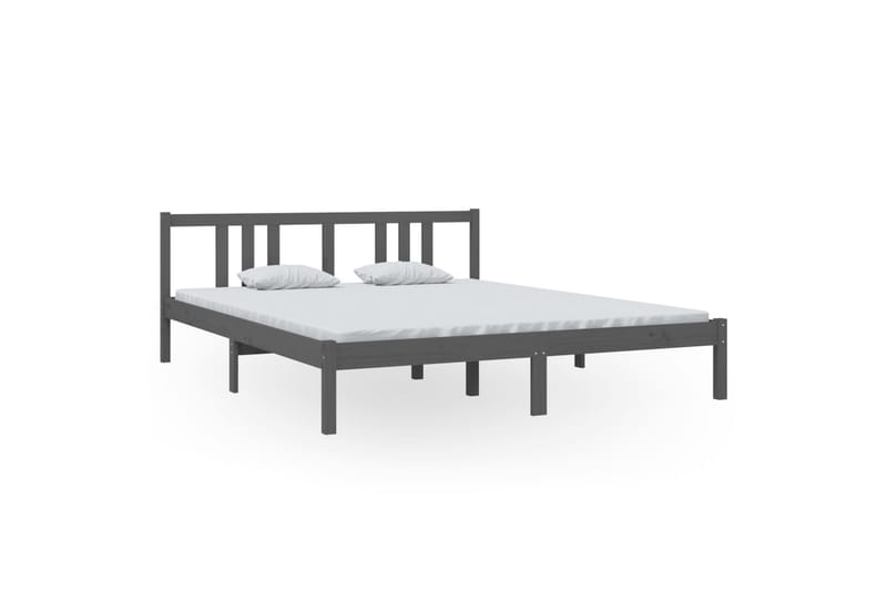 Sengeramme grå heltre 160x200 cm - Grå - Sengeramme & sengestamme