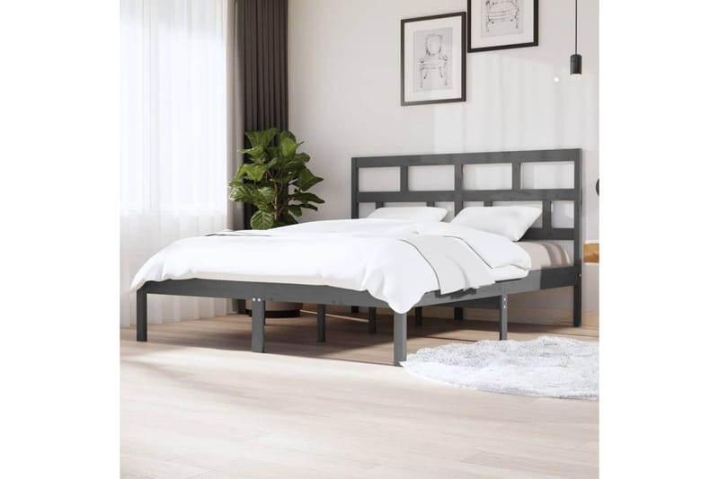 Sengeramme grå heltre 180x200 cm 6FT Super King - Grå - Sengeramme & sengestamme