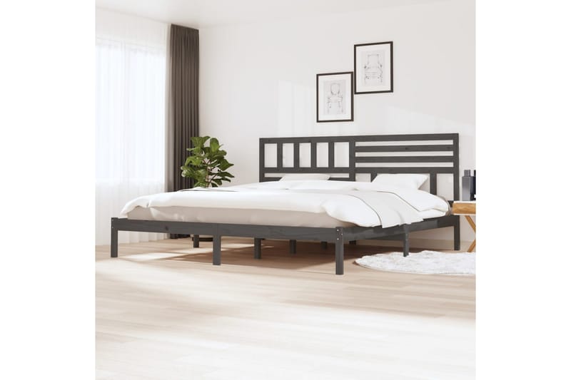 Sengeramme grå heltre furu 180x200 cm 6FT Super King - Grå - Sengeramme & sengestamme