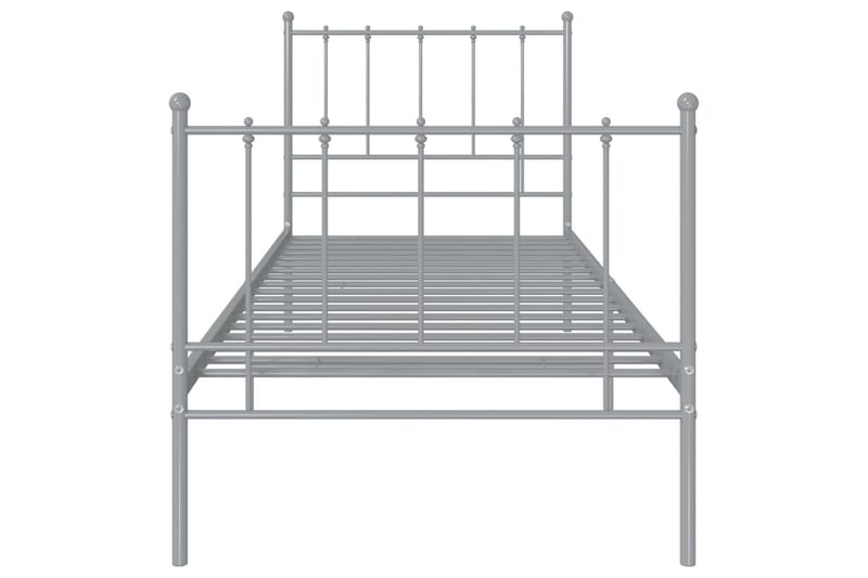 Sengeramme grå metall 100x200 cm - Grå - Sengeramme & sengestamme