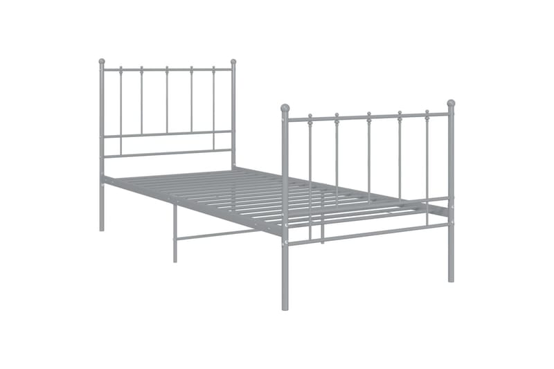 Sengeramme grå metall 90x200 cm - Grå - Sengeramme & sengestamme