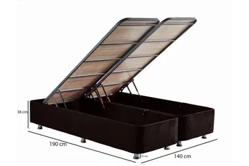 Sengeramme Huanal Dubbel 140x190 - Svart - Møbler - Senger - Sengeramme & sengestamme