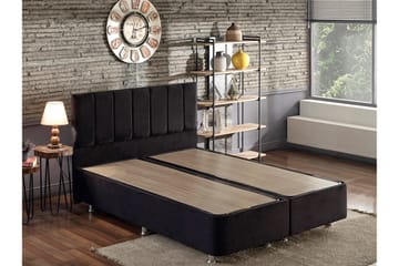 Sengeramme Huanal Dubbel med Sengegavl 150x200 cm - Svart - Møbler - Senger - Sengeramme & sengestamme