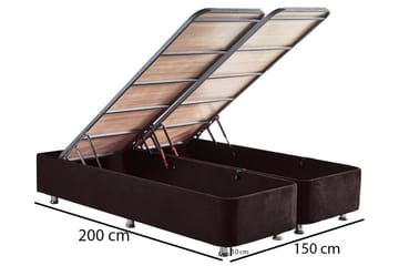 Sengeramme Huanal Dubbel med Sengegavl 150x200 cm - Svart - Møbler - Senger - Sengeramme & sengestamme