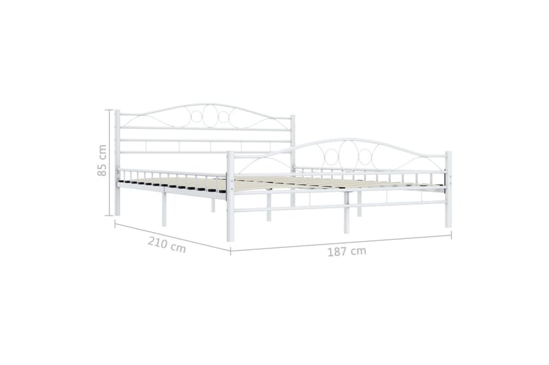 Sengeramme hvit metall 180x200 cm -   - Sengeramme & sengestamme