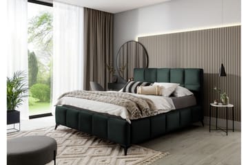 Sengeramme Kanika med Oppbevaring 140x200 cm - Grønn - Møbler - Senger - Sengeramme & sengestamme
