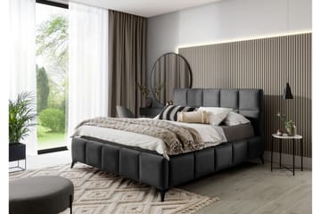 Sengeramme Kanika med Oppbevaring 140x200 cm - Mørkegrå - Møbler - Senger - Sengeramme & sengestamme
