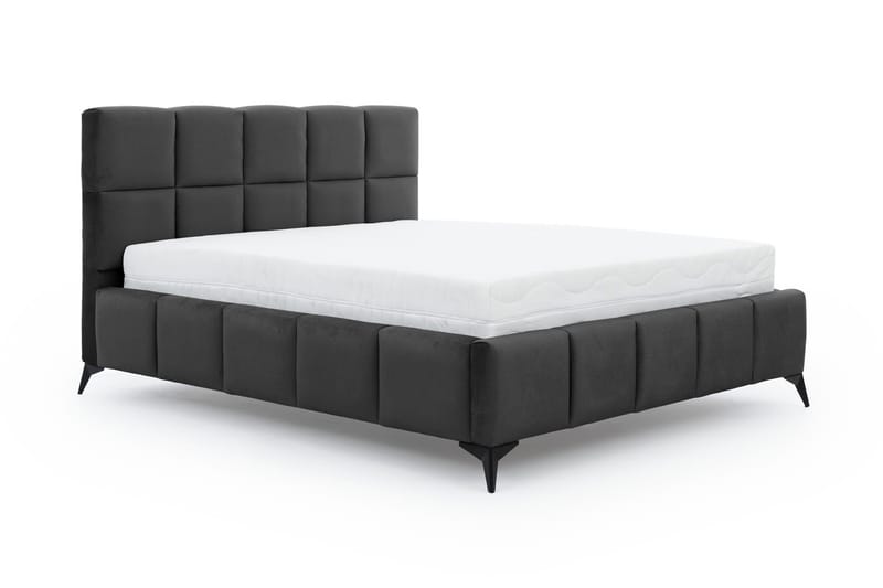 Sengeramme Kanika med Oppbevaring 140x200 cm - Mørkegrå - Møbler - Senger - Sengeramme & sengestamme