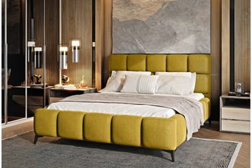 Sengeramme Kanika med Oppbevaring 160x200 cm - Gul - Møbler - Senger - Sengeramme & sengestamme