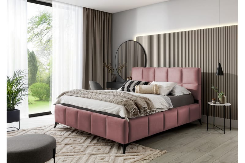 Sengeramme Kanika med Oppbevaring 180x200 cm - Rosa - Sengeramme & sengestamme