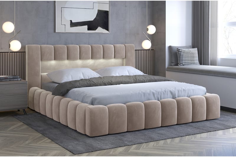 Sengeramme Lacolle 140x200 cm - Beige - Sengeramme & sengestamme