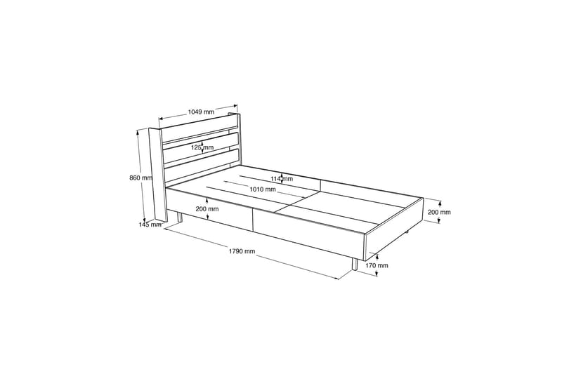 Sengeramme Liyakat 90x200 cm - Brun - Sengeramme & sengestamme