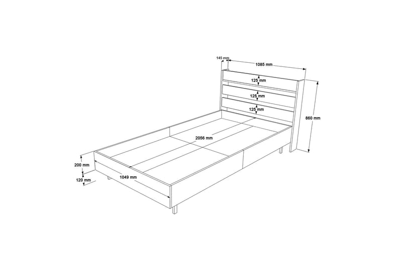 Sengeramme Liyakat 90x200 cm - Hvit - Møbler - Senger - Sengeramme & sengestamme