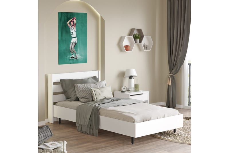 Sengeramme Liyakat 90x200 cm - Hvit - Møbler - Senger - Sengeramme & sengestamme
