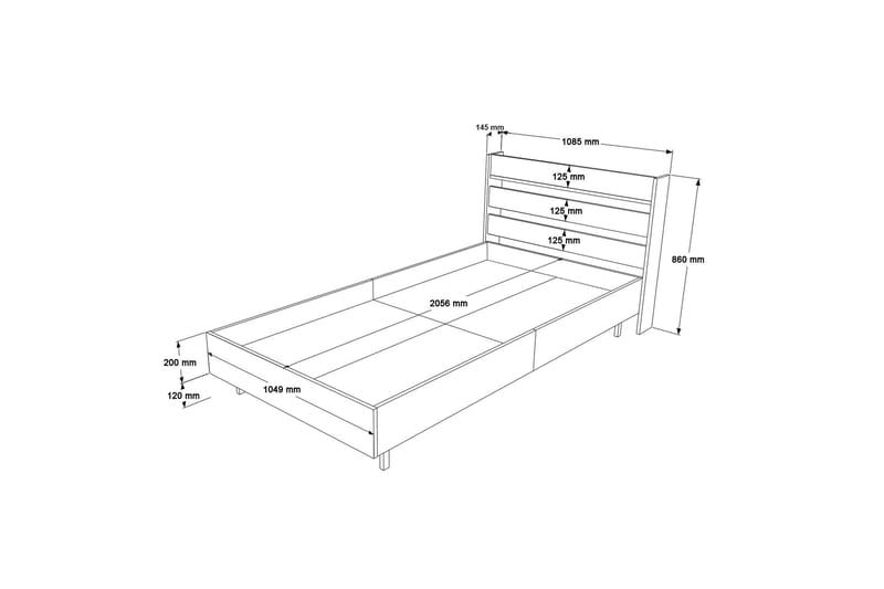 Sengeramme Liyakat 90x200 cm - Hvit - Sengeramme & sengestamme