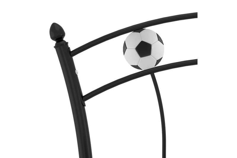 Sengeramme med fotballdesign svart metall 90x200 cm - Svart - Sengeramme & sengestamme