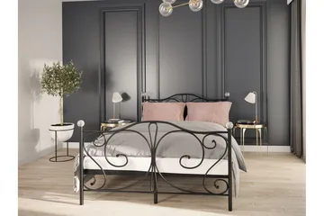 Sengeramme ROLEMI 90x200 - Svart - Møbler - Senger - Sengeramme & sengestamme