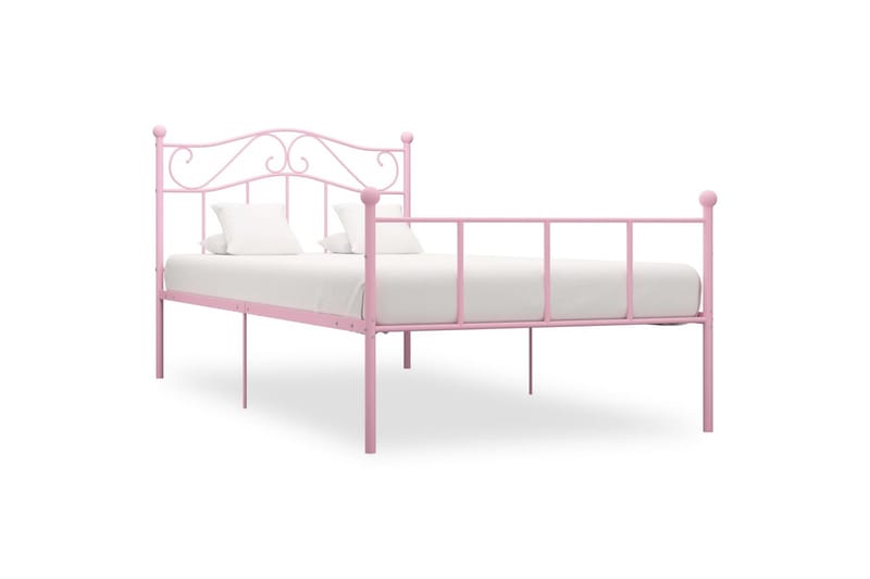 Sengeramme rosa metall 100x200 cm - Rosa - Sengeramme & sengestamme