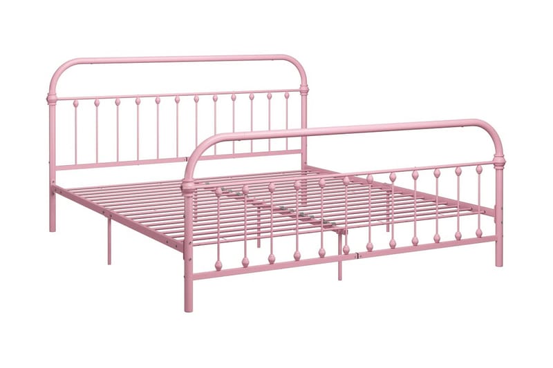 Sengeramme rosa metall 180x200 cm - Rosa - Sengeramme & sengestamme
