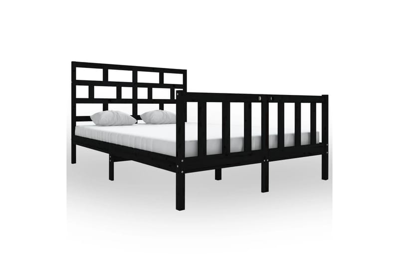 Sengeramme svart heltre furu 150x200 cm 5FT King Size - Svart - Sengeramme & sengestamme