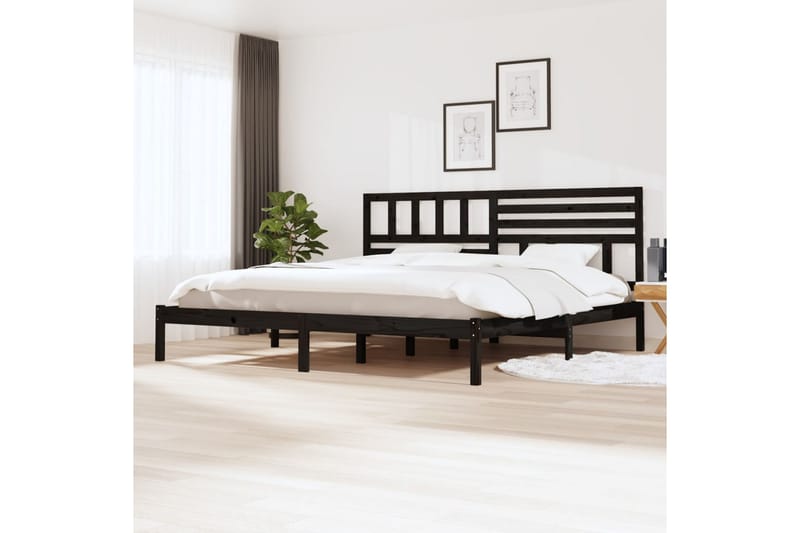 Sengeramme svart heltre furu 180x200 cm 6FT Super King - Svart - Sengeramme & sengestamme
