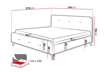 Sengestamme Montrase 160x200 cm - Cream - Møbler - Senger - Sengeramme & sengestamme