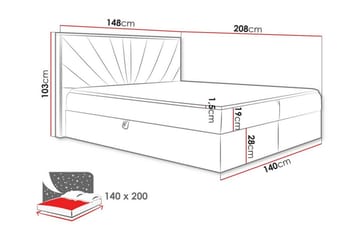 Sengestamme Oberting 140x200 cm - Rosa/Brun - Møbler - Senger - Sengeramme & sengestamme