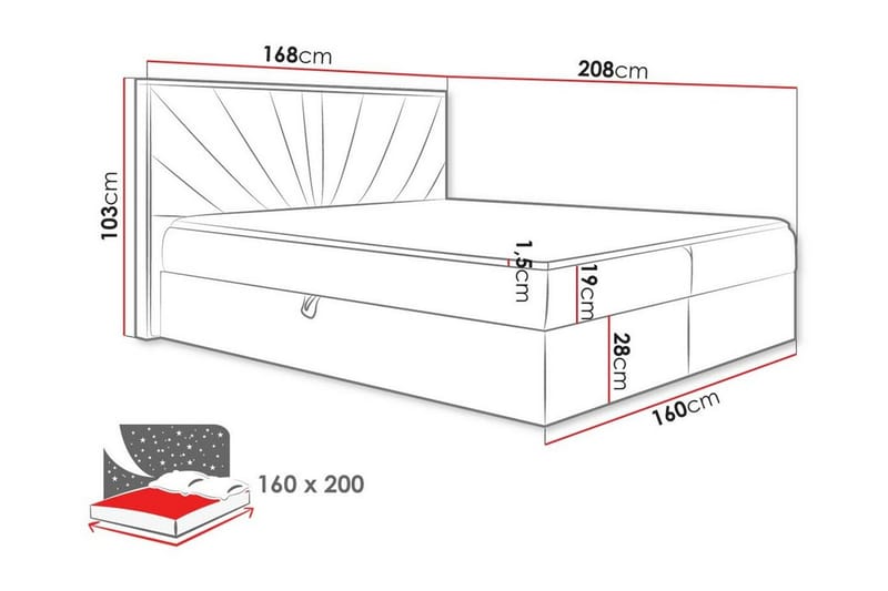 Sengestamme Oberting 160x200 cm - Beige/Tre - Sengeramme & sengestamme