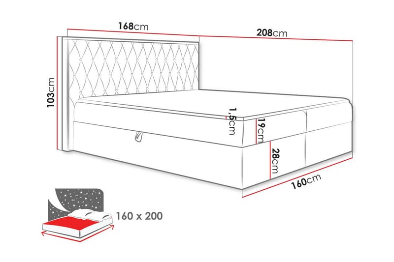 Sengestamme Oberting 160x200 cm - Brun/Tre - Sengeramme & sengestamme