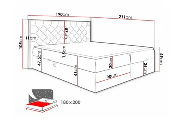 Sengestamme Oberting 180x200 cm - Møbler - Senger - Sengeramme & sengestamme