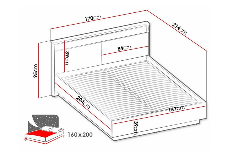 Sengestamme Rathmore 160x200 cm - Svart - Sengeramme & sengestamme