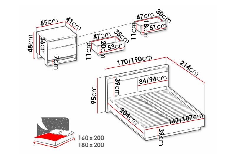 Sengestamme Rathmore 160x200 cm - Svart - Sengeramme & sengestamme