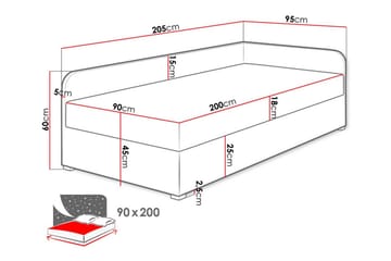 Sengestamme Unona 90x200 cm - Møbler - Senger - Sengeramme & sengestamme