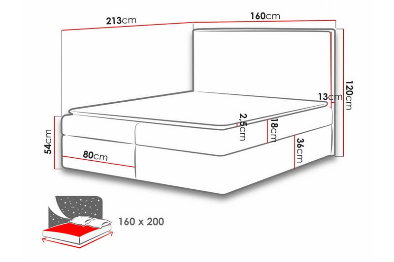 Sengestamme Pries 160x200 cm - Svart - Møbler - Senger - Sengeramme & sengestamme