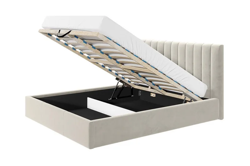 Sengramme Derry med opbevaring 180x200 cm - Beige / Lys - Møbler - Senger - Sengeramme & sengestamme