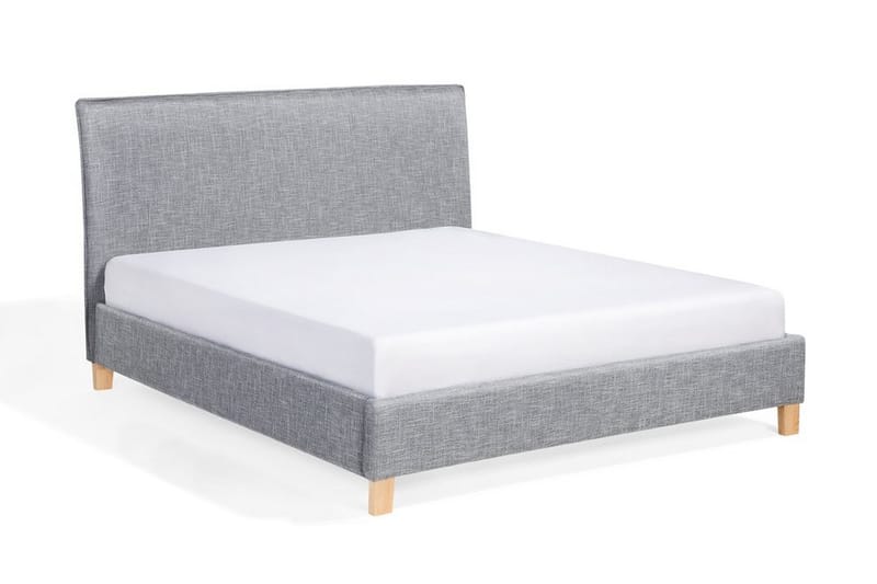 Sennez Sengepakke – Dobbeltseng 160x200 cm i Stoff med Sengegavl + Overmadrass - Grå - Møbler - Senger - Sengeramme & sengestamme