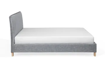 Sennez Sengepakke – Dobbeltseng 160x200 cm i Stoff med Sengegavl + Overmadrass - Grå - Møbler - Senger - Sengeramme & sengestamme