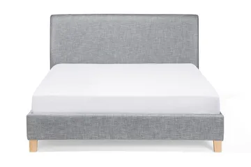 Sennez Sengepakke – Dobbeltseng 160x200 cm i Stoff med Sengegavl + Overmadrass - Grå - Møbler - Senger - Sengeramme & sengestamme
