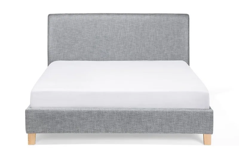 Sennez Sengepakke – Dobbeltseng 160x200 cm i Stoff med Sengegavl + Overmadrass, Grå