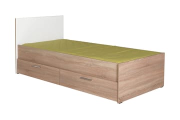 Single Bedstead Eik-Sonoma|Hvit - Natur/Hvit - Møbler - Senger - Sengeramme & sengestamme