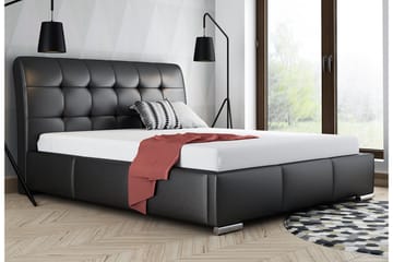 Stavanger Seng med Oppbevaring 140x200 - Svart - Møbler - Senger - Sengeramme & sengestamme