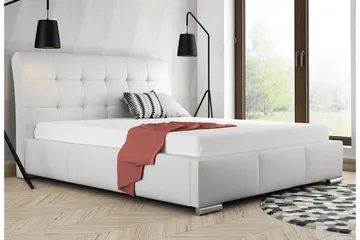 Stavanger Seng med Oppbevaring 180x200 - Hvit - Møbler - Senger - Sengeramme & sengestamme