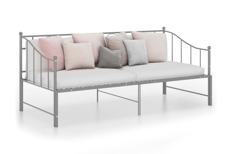 Uttrekkbar ramme til sovesofa grå metall 90x200 cm - Grå - Sengeramme & sengestamme