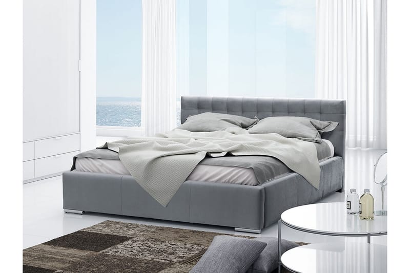 Vento Sengeramme med Oppbevaring 140x200 - Grå - Møbler - Senger - Sengeramme & sengestamme