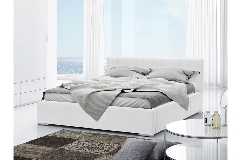 Vento Sengeramme med Oppbevaring 180x200 - Hvit - Møbler - Senger - Sengeramme & sengestamme