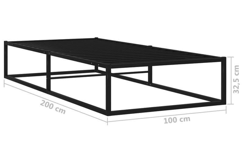 Sengeramme svart metall 100x200 cm - Svart - Sengeramme & sengestamme