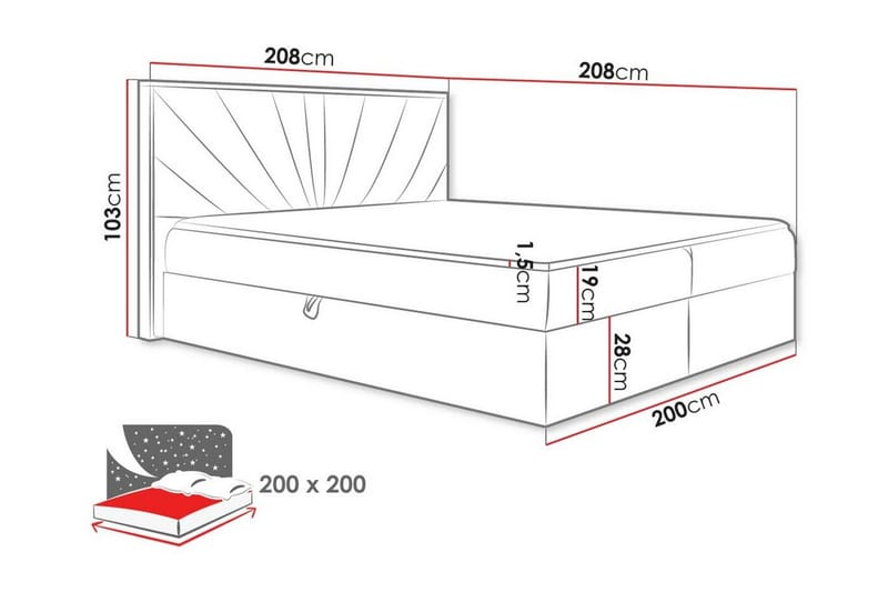 Sengestamme Oberting 200x200 cm - Brun/Tre - Sengeramme & sengestamme