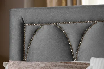 Leva Sengegavl 160cm - Mørkegrå/Fløyel - Møbler - Senger - Sengetilbehør - Sengegavl