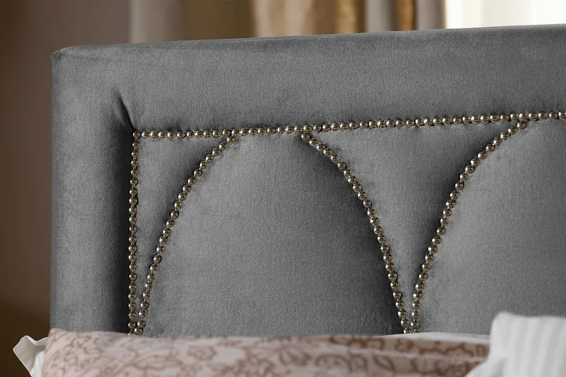 Leva Sengegavl 160cm - Mørkegrå/Fløyel - Møbler - Senger - Sengetilbehør - Sengegavl