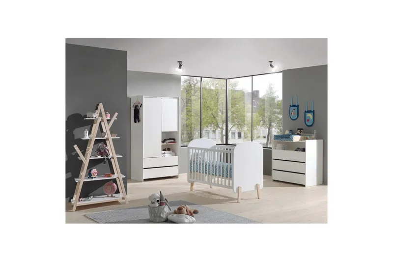 Baby Bed med kommode, stellebord, garderobe, bokhylle Kiddy 2-dører - 2-dører - Møbler - Senger - Sengetilbehør - Oppbevaring til senger